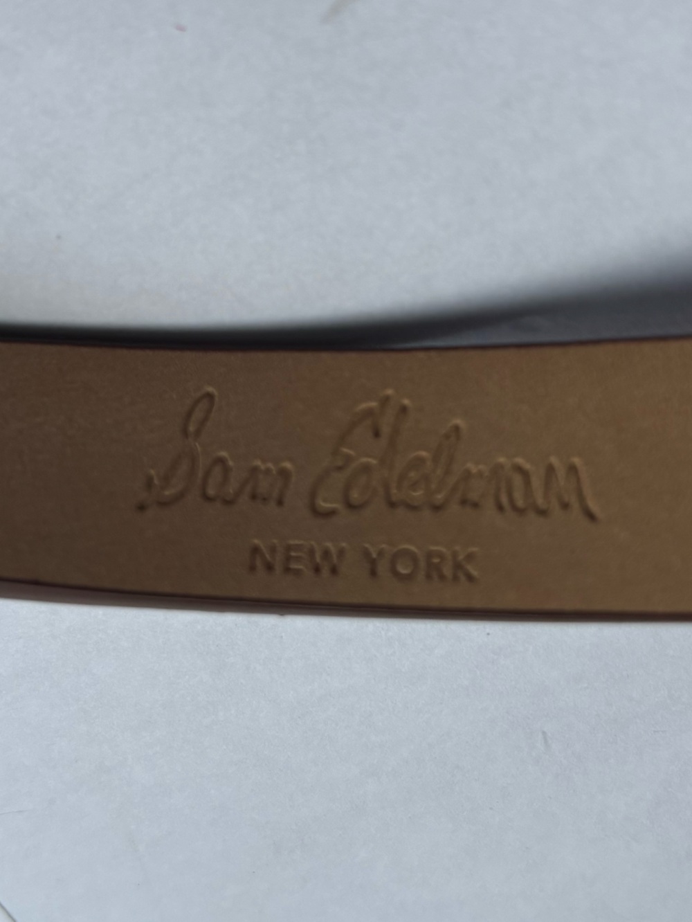 Sam Edelman New York Brown Leather Belt with Gold Tone Buckle Womens Size XL - Picture 4 of 11